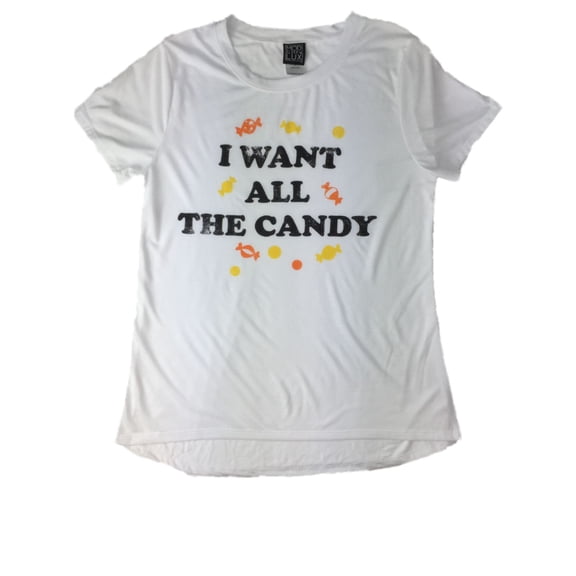 Womens Womens I Want All The Candy Tee Shirt Halloween Candy Screen T-Shirt