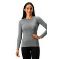 thumbnail image 2 of DevOps by DevOps Women's Micro Fleece Lined Thermal Tops, Athletic Shirts & Tops, 2 Pack (Small, Black/Heather Charcoal), 2 of 3