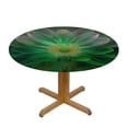 thumbnail image 3 of Orinice Green Flower with Yellow Center Round Table Cover Stain Resistant Washable Indoor Outdoor Tablecloth Kitchen Dining Wedding Parties 100% Polyester Fiber 46-50, 3 of 8