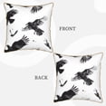 thumbnail image 3 of Haiem Monochrome Flying Ravens Print Velvet Soft Solid Decorative Square Throw Pillow Covers Set with Elegant Piping Christmas Cushion Case for Sofa Bedroom Car-20"x20", 3 of 8