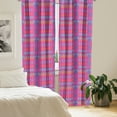 thumbnail image 3 of Ambesonne Abstract 4-Panel Curtains, Oval and Diamond, 56"x95", Magenta Blue Violet, 3 of 4