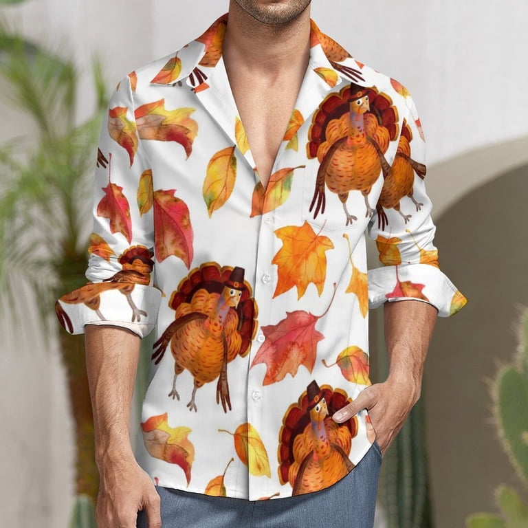 thanksgiving dress for men Men's Turkey Day Holiday Fall Festival Gift Button Up Lon Atlanl You cant miss anything Thanksgiving Attire Men Thanksgiving Outfit