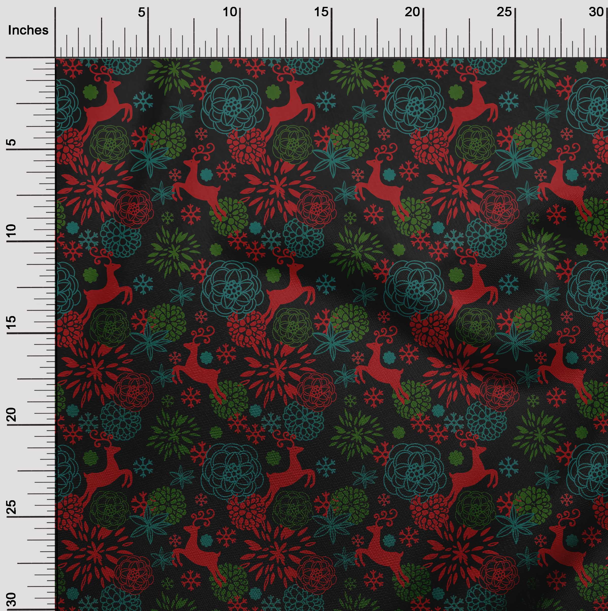oneOone Cotton Cambric Black Fabric Christmas Dress Material Fabric Print Fabric By The Yard 56 Inch Wide