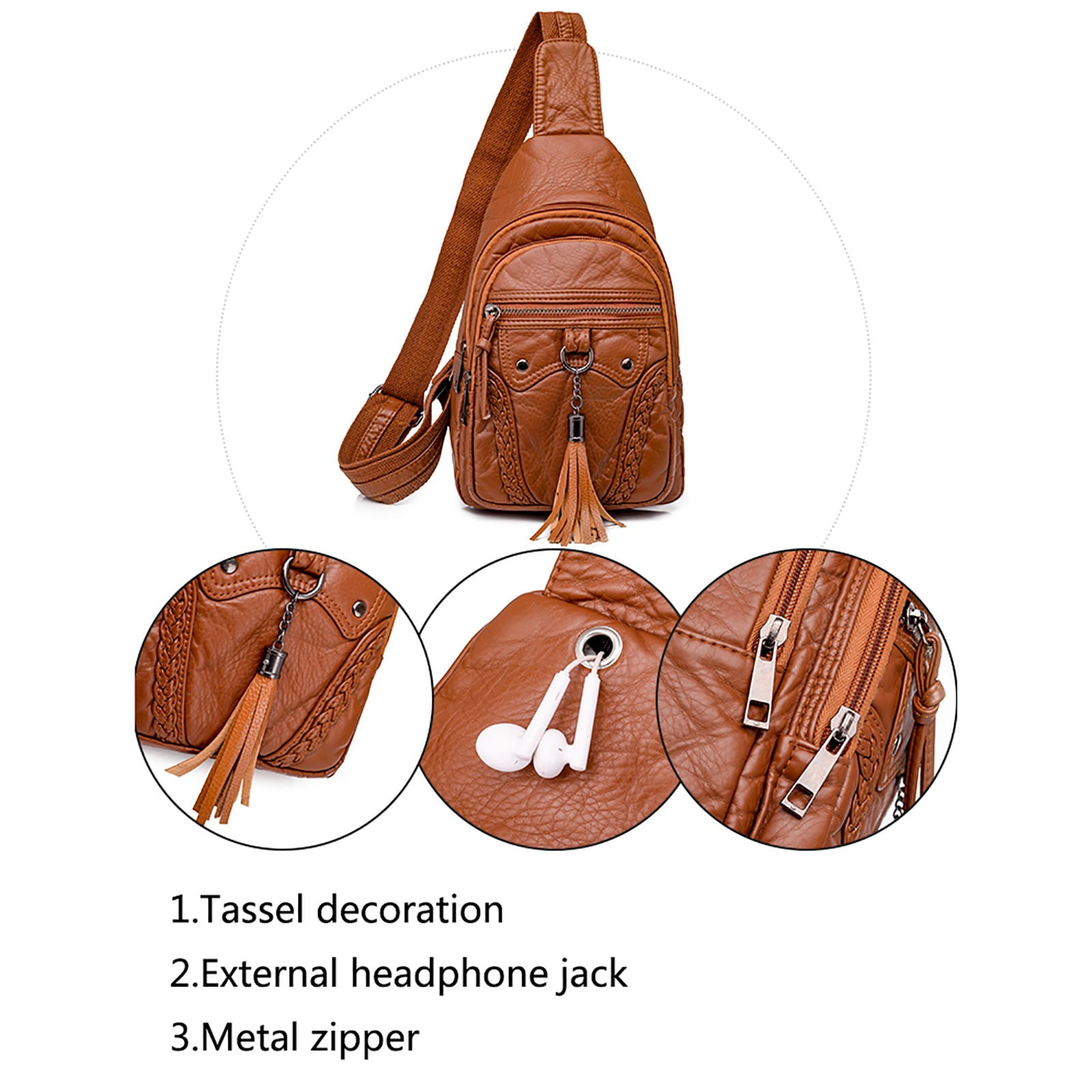 YUHAOTIN Fanny Pack Crossbody Bag Chest Bag Sling Bag Small Crossbody Pu Leather Satchel Daypack Fashion Shoulder Strap Small Nylon Crossbody Bags for Women Purses for Women Crossbody Bag Medium Size