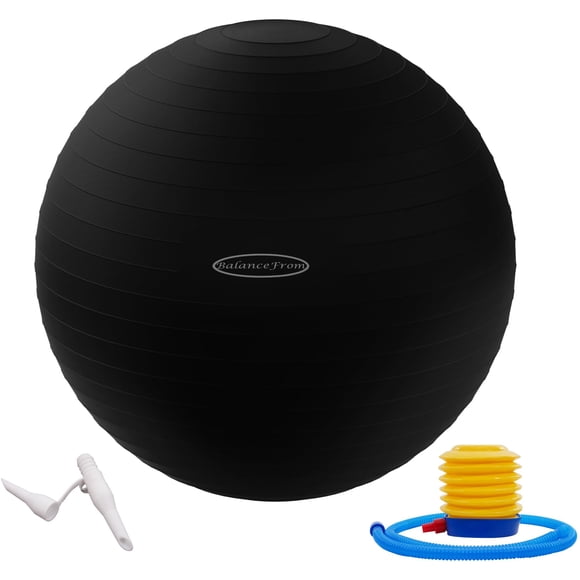 Pelota de ejercicio Fitvids, antideslizante, antideslizante, 2000 libras, negra