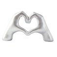 thumbnail image 2 of Taosunzt Love Heart Hand Figurine Heart-shaped Gesture Resin Statue Sculpture Home Office Wedding Party Desktop Decoration Ornament Silver, 2 of 13