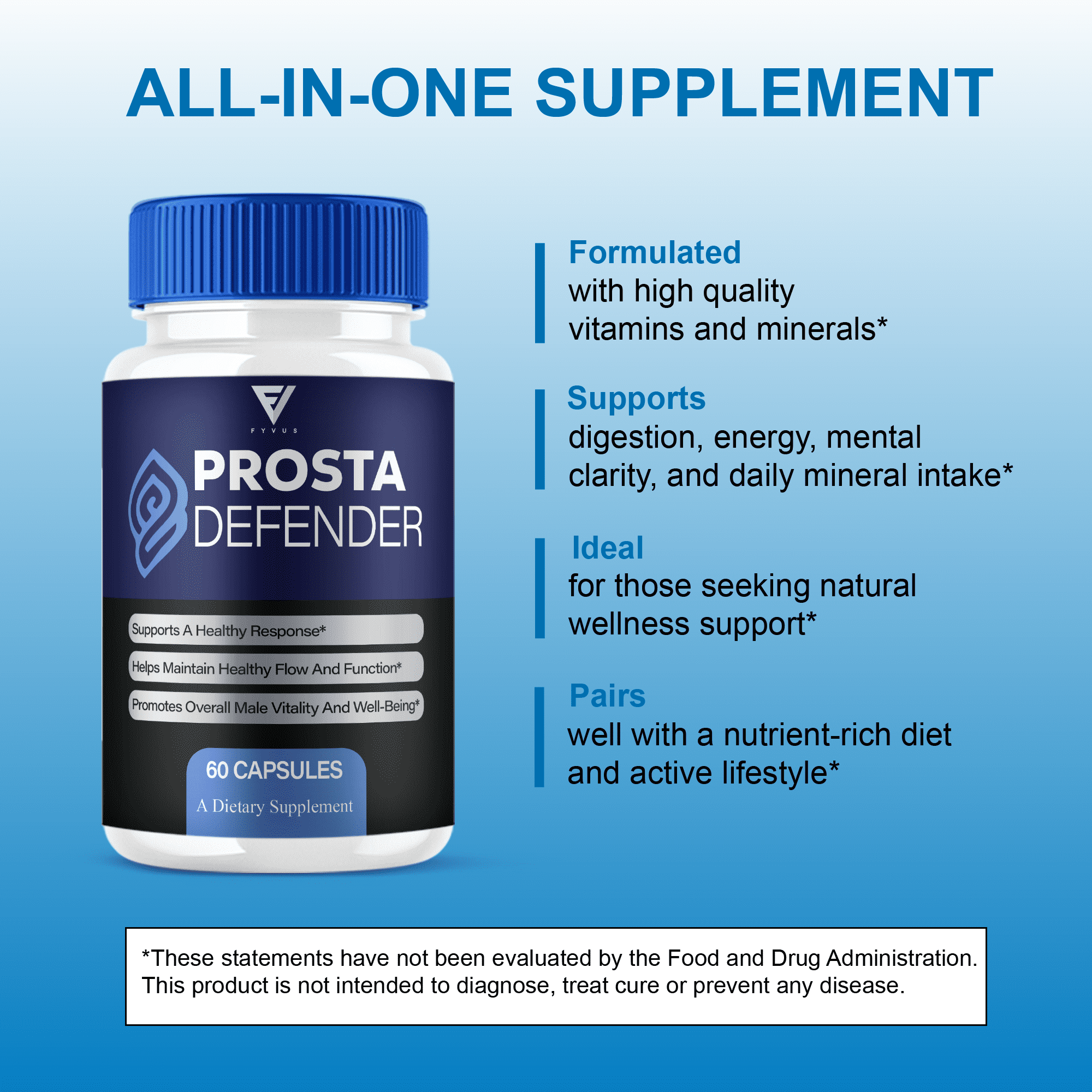 (2 Pack) Prosta Defender Premium Prostate Support Supplement Pills (120 Capsules)