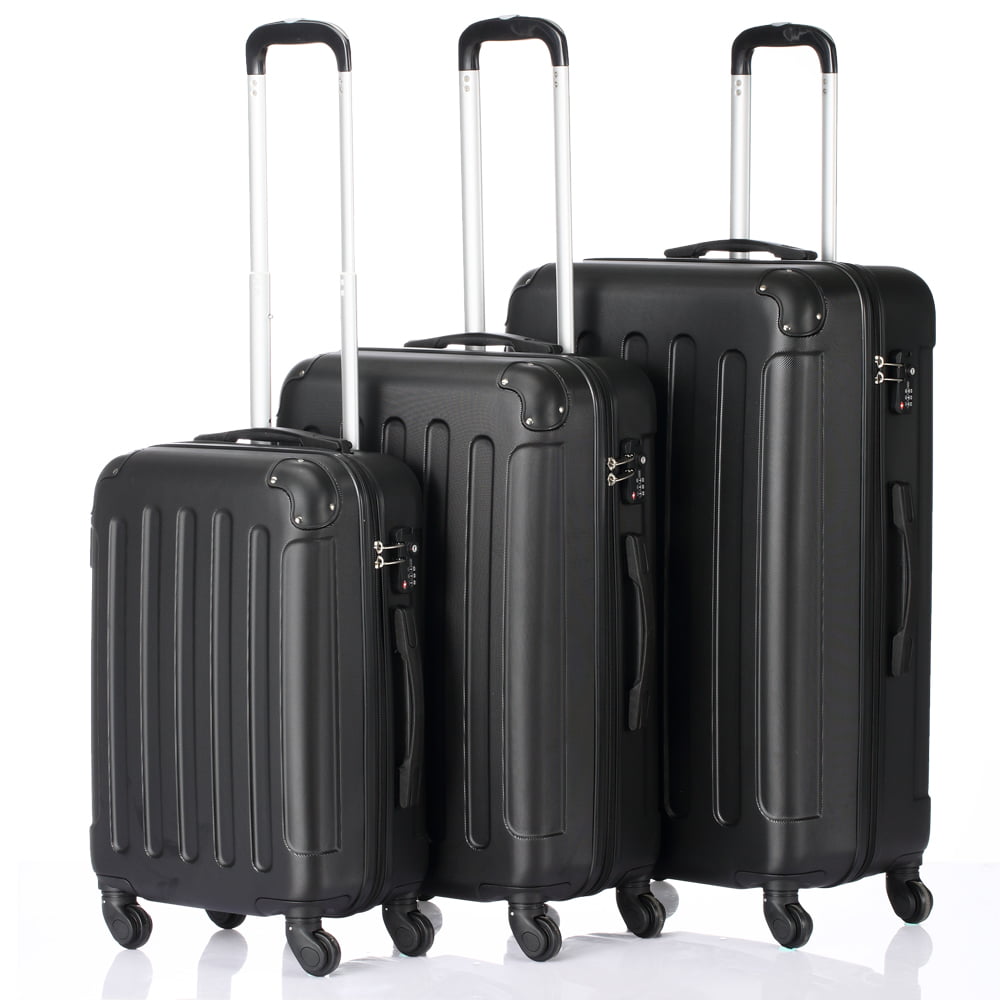 Zimtown - 3 Pieces Travel Spinner Luggage Set Bag ABS Trolley Carry On Suitcase w/TSA