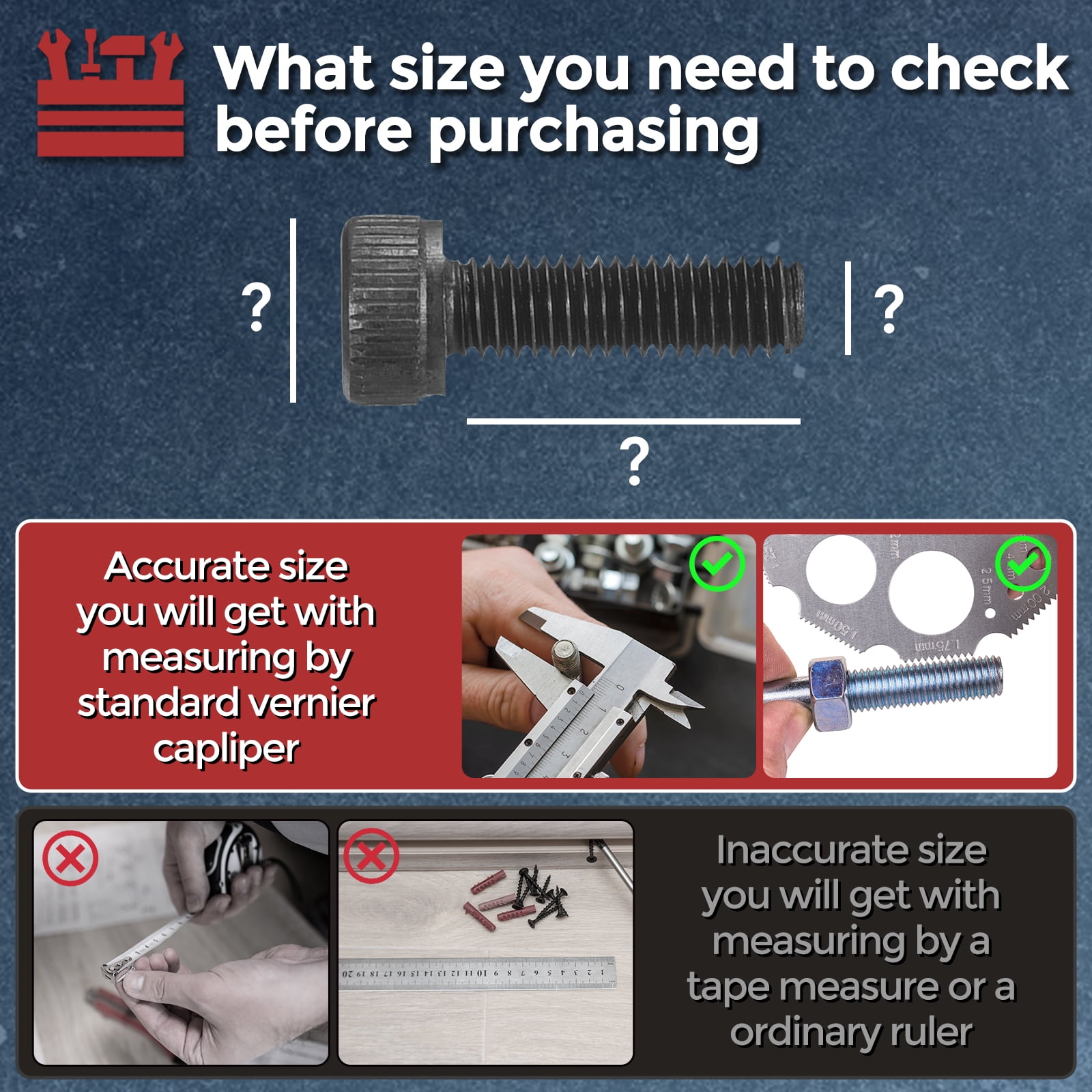 Uxcell 70pack M8 Socket Head Cap Screws Bolts Nuts Kit - [M8x10/12/16/20/25/30/35mm] Alloy Steel Internal Hex Screw