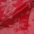 thumbnail image 5 of Violet Linen Vintage Sparkling Christmas Holly Bows Damask Pattern, Polyester Jacquard, with Metallic Plain Weave Woven, Red, 60 Inch by 84 Inch, Seats 6 to 8 people, Rectangular Tablecloths, 5 of 8