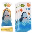 thumbnail image 5 of Cartoon Shark Head Candy Bags for Kids, OPP Flat Pocket Gift Bags for Shark Theme Birthdays and Ocean Parties，A, 5 of 7