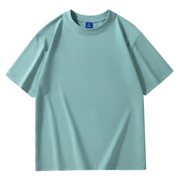 Camiseta de manga corta con hombros descubiertos y manga corta para hombres de talla grande y gordos, y camiseta básica de media manga para hombres jóvenes de talla grande