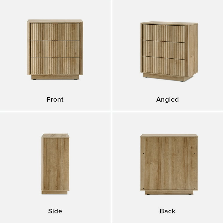 mopio brooklyn mid century modern dresser Brooklyn 3-Drawer Dresser, Golden Oak Set of 2