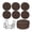 B- Coffee, variant on Cotton Woven Trivet Coaster, Non-slip Heat Resistant, 6 Pcs Beige Round Coasters with 1 Storage Rack, for Kitchen Dinning Table Countertop Hot Pot Pans