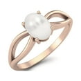 thumbnail image 2 of 7X5 MM Oval Shape Pearl 925 Sterling Silver Rose Vermeil June Birthstone Solitaire Celtic Valentines Day Gifts Ring for Women, 2 of 3