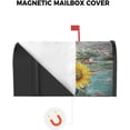 thumbnail image 3 of Turquoise Teal Sunflower Mailbox Covers Magnetic Standard Size,Decorative Post Letter Numbers Box Wrap Decoration Covers Accessories for Garden Yard Outdoor Décor,Vintage Wood Grain Newspaper, 3 of 6
