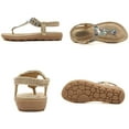 thumbnail image 2 of Femmes Sandales de Mariage Cristal avec Strass Perlé Bohème Robe Flip-flop Chaussures de Gladiateur Plus-Taille, 2 of 5