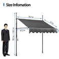 thumbnail image 2 of RJFKSN 78" x 118" Manual Retractable Awning, No Drilling Outdoor Patio Sunshade Shelter, Height & Angle Adjustable Canopy for Backyard, Garden, Balcony, Dark Gray, 2 of 7