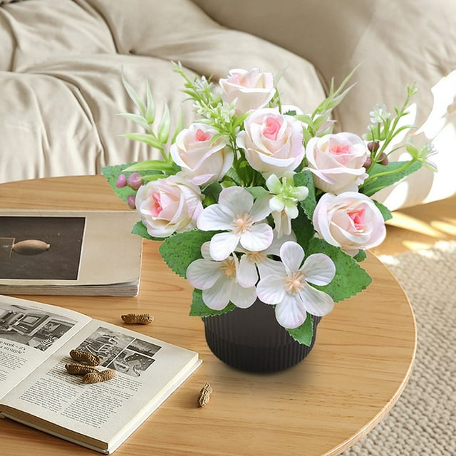 Decoración del hogar, decoración de habitaciones, decoración de paredes, decoración de plantas verdes simuladas, plantas en macetas pequeñas, flores de plástico, flores artificiales, arreglos florales