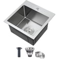 thumbnail image 3 of Drop-in Kitchen Sink Single Bowl  Stainless Steel Kitchen Sink Handmade  Inches Deep Top-Mount Kitchen Sink with Hole, 3 of 6