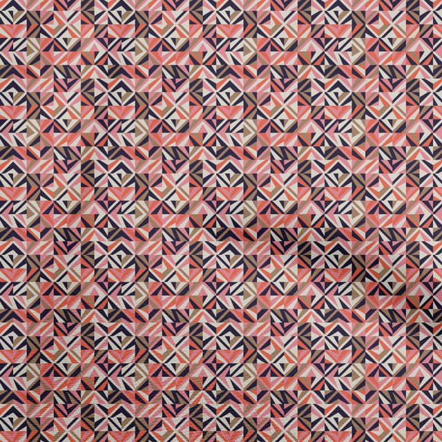 oneOone Georgette Viscose Pink Fabric Geometric Sewing Craft Projects Fabric Prints By Yard 42 Inch Wide