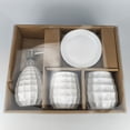 thumbnail image 2 of QualitChoice 4 Pec,Ceramic Empty Lotion Bottle Included, Hand Soap Holder, And Sturdy, To Clean, Shock-Resistant, Kitchens, Living White 4-piece set, 2 of 6