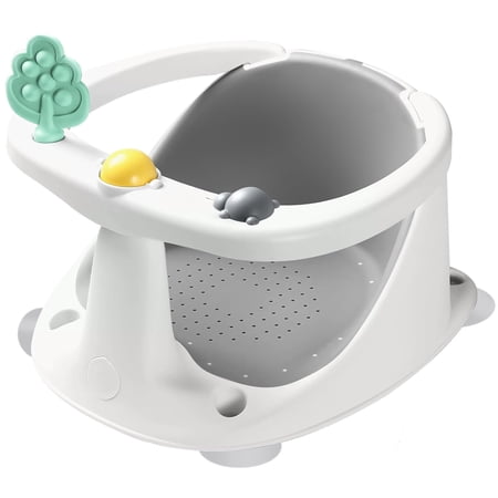 Bath Seat for Toddlers 6 Months & up, Non-Slip Toddler Bath Seat for Newborn, Sit Up Bath Tub Chair with Suction Cups, Open Design, Gray