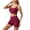 Burgundy, variant on Women's Yoga 2 Piece Outfit Track Sweatsuit Ribbed Tight High Waisted Thin Spandex 2 Piece Set Summer Track Suit Soft White Large