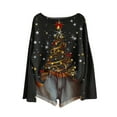 thumbnail image 5 of Craaazy Christmas Shirts for Women Christmas Printed Crew Neck Long Sleeve Pullover Holiday Christmas Womens Tops Gifts for Women, 5 of 5