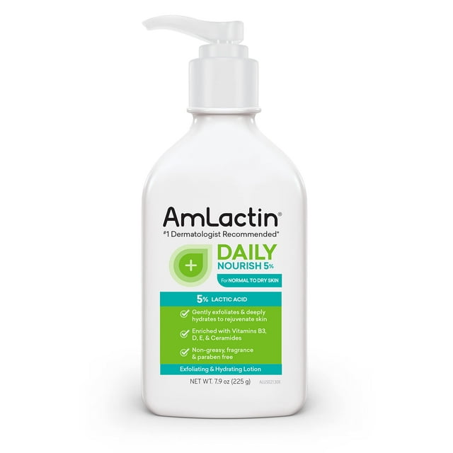 Loción corporal AmLactin Daily Nourish 5% con 233 ml de ácido láctico