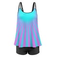 thumbnail image 3 of Women Plus Size Vintage Print Strappy Back Tankini Set Flowy Tankini Bathing Suits for Women Tummy Control Two Piece Swimwear, 3 of 7