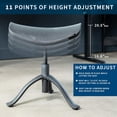 thumbnail image 6 of Height Adjustable 2-in-1 Footrest for Desk, Rotatable Ergonomic Under Workstation Ottoman, Rolling Leg Rest Stool for Home Office Workstation, Black, CHAIR-FR01, 6 of 10