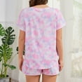 thumbnail image 6 of Smilooen Tie Dye Womens Pajama Sets Short Sleeve 2 Piece PJ Sets Women Summer Loungewear with Pockets, S-2XL, 6 of 7