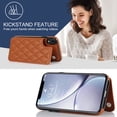 thumbnail image 4 of Case Compatible with iPhone XR, Stylish Card Slots Kickstand PU Leather Back Case Magnetic Closure RFID Blocking Drop Protective Shockproof Cover for iPhone XR, Brown, 4 of 8