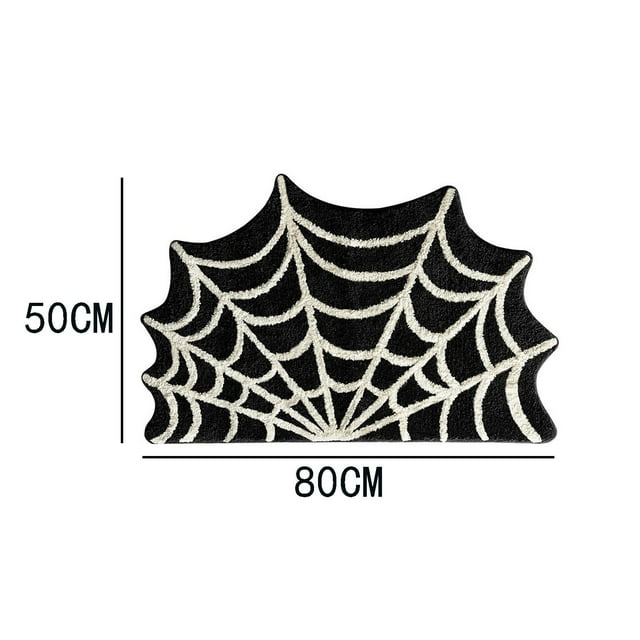 Birdeem Hallowen Floor Mat Hallway Kitchen Foot Mat Soft Non-Slip Mat Hallowen Web Rug
