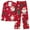 Red, variant on Lorytime Women Pjs Sets Christmas Santa Claus Long Sleeved Collared Tops Elastic Waist Pants Holiday Sleepwear Gift