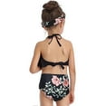 thumbnail image 2 of BOBOGOJP Girls Bathing Suits 2 Piece Swimsuit Kids Bikini Set Swimwear Black, Size 5-6 Years, 2 of 5