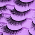 thumbnail image 6 of Faux Mink Lashes Fluffy Wispy Natural Look 14mm False Lashes Strip Clear Band 14 Pairs False Eyelashes 3D Full Dramatic Cat Eye Fake Eyelashes, 6 of 11