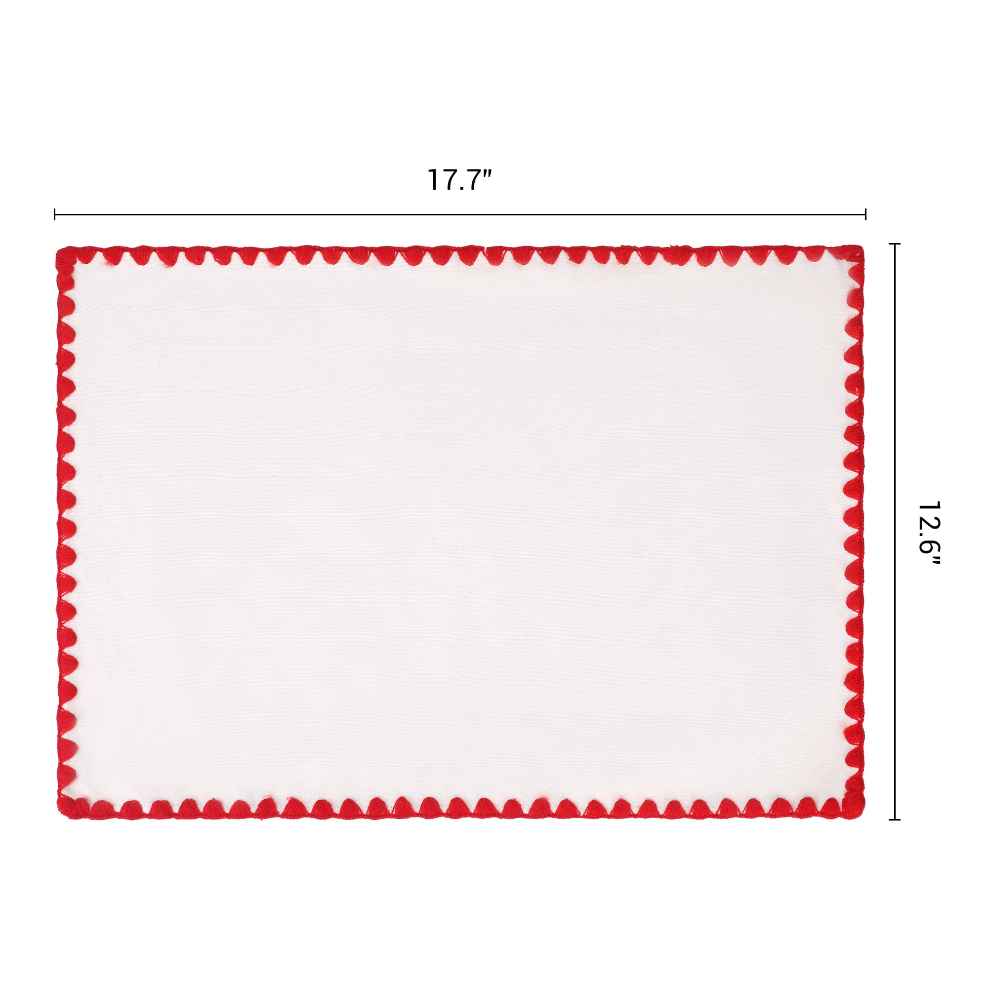 Unique Bargains Farmhouse Set of 4 Linen Placemats for Dining Table Decor Red