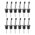 thumbnail image 1 of Pack de 12 vertedores de acero inoxidable con tapón para botellas de licor, vino y otros líquidos, 1 of 3