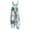 Blue, variant on Women's Christmas Printed Cotton Linen Jumpsuit - Casual Loose Retro Overalls With Pockets, Blue Size L