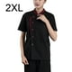 thumbnail image 5 of Minnieouse Chef de manga corta para hombres, suministros de comida, uniforme de catering, conjunto de verano, panadería, ropa de trabajo Unisex, Camisetas Negro 2XL Minnieouse AP011130-04, 5 of 6