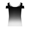 thumbnail image 5 of fatyb Cold Shoulder Womens Gradient Tops V Neck Short Sleeve Blouses Loose Basic Tees Summer Casual Shirts, 5 of 5