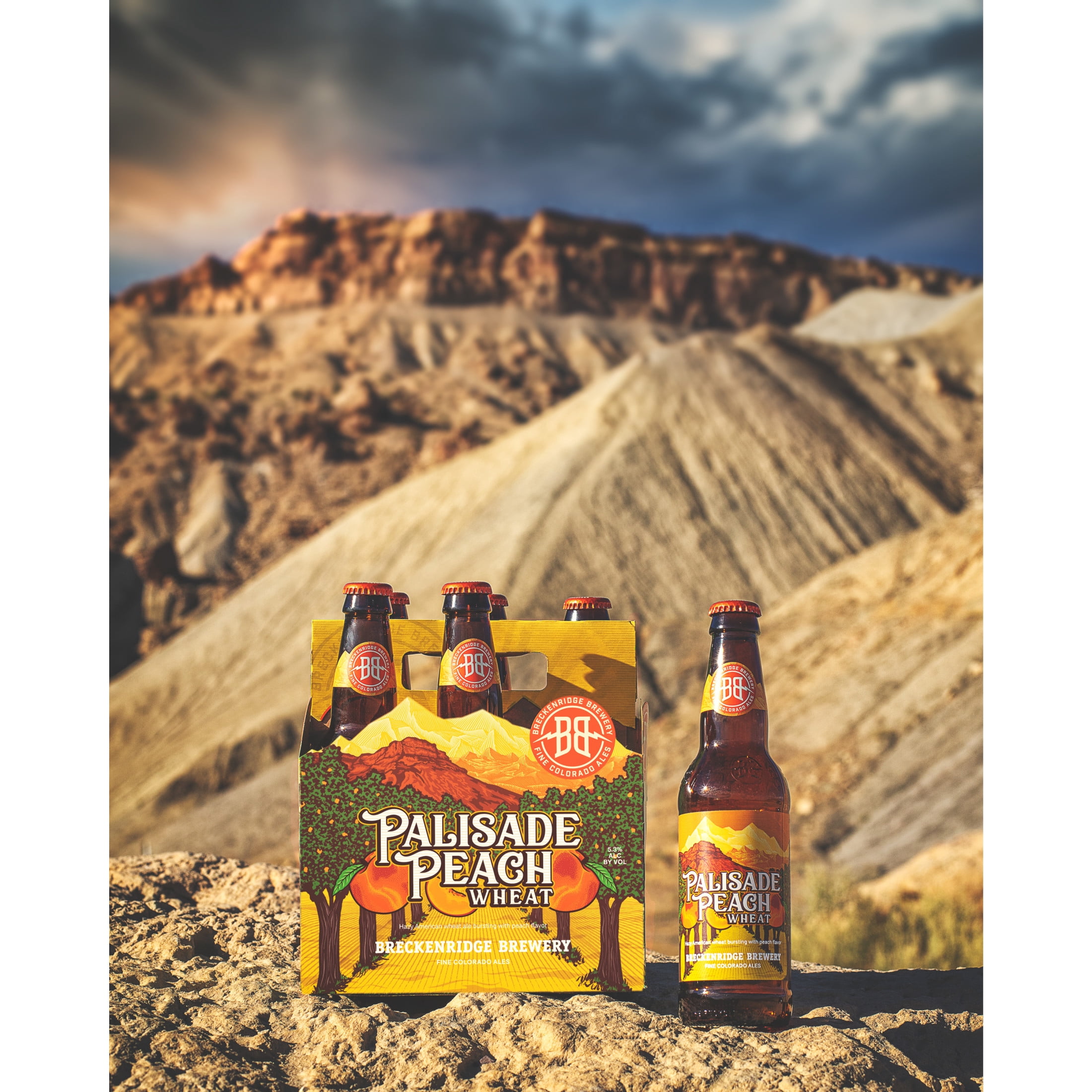 Breckenridge Brewery, Palisade Peach, Wheat, Craft Beer, 6 pack, 12 fl oz Glass bottle, 5.3% ABV