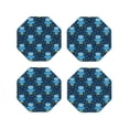 thumbnail image 1 of Vsdgher Blue Owl Print Leather Coasters for Drinks, Durable Drink Coasters 4 Set for Tabletop Protection, Luxurious Home Décor and Housewarming Gift-Octagon, 1 of 6