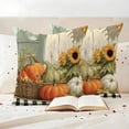 thumbnail image 3 of Orange Pumpkin Fall Outdoor Waterproof Pillow Covers, Thanksgiving Botanical Oil Painting Decorative Square Throw Pillowcase Sofa Cushion Sham for Patio/Couch/Chair, 26"x26" 2 Pack, 3 of 8
