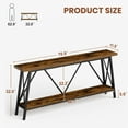 thumbnail image 3 of 70.9 Inch Extra Long Sofa Table, Industrial Entryway Table with 2 Tier Storage Shelves, Console Table Behind Sofa for Hallway, Living Room, Brown, 3 of 8