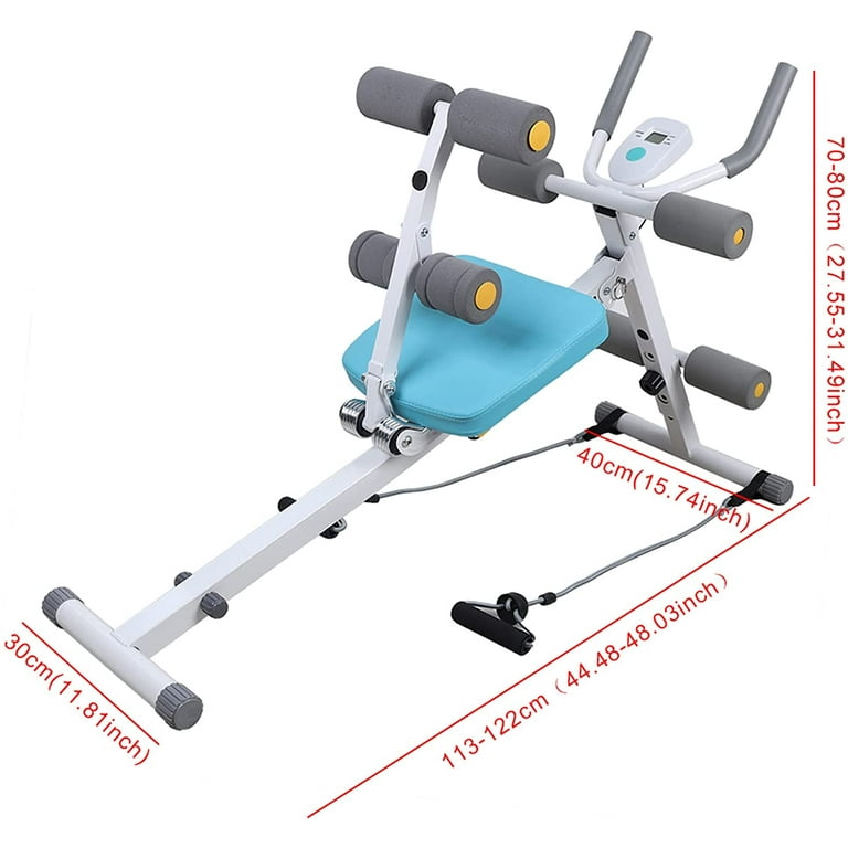 Miumaeov Sit Up Exercise Equipment Rowing Machine Foldable Ab Trainer and Sit Up Bench 2 in 1 for Whole Body Exercise Height Adjustable Workout