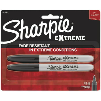 Sharpie Extreme Permanent Markers, Fine Point, Black, 2 Count