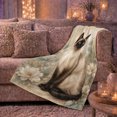thumbnail image 6 of Siamese Cat Pumpkin Botanical Print, Cozy Pet Portrait Pattern, Warm Flannel Blanket for Living Room and Bedroom, Cat Lovers autumn celebration Gift, Pet Lover Home Decor, 6 of 9